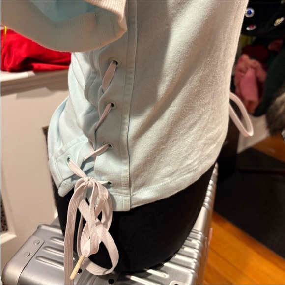 Adidas Women's Sky Blue Lace-Up
Corset Like T-Shirt - Picture 8 of 9